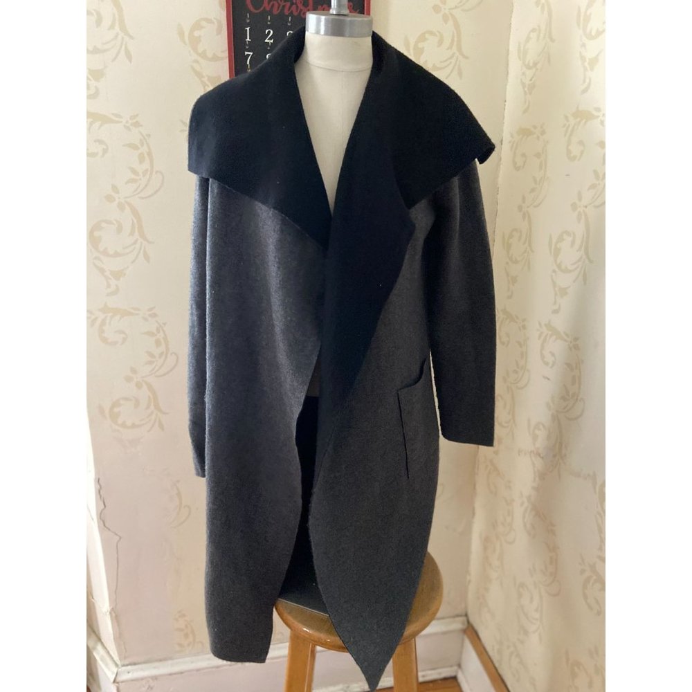 Ladies Medium Kokun Cashmere Blend  Gray Long Sweater Jacket